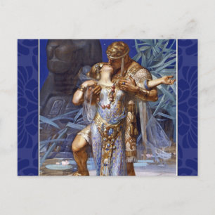 Postal pareja romántica vintage anthony cleopatra clásico