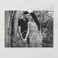 Pareja Simple Dos Fotos B/N Save the Date