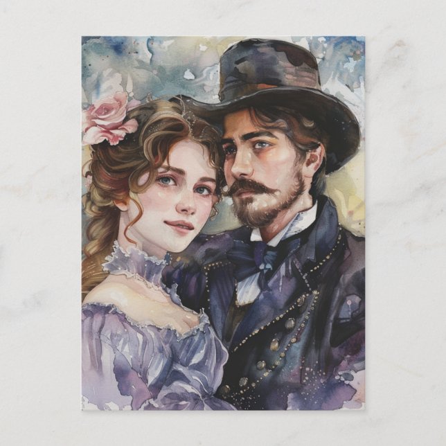 Postal Pareja Victoriana (Anverso)