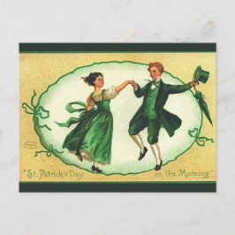 Postal Pareja vintage bailando en el día de St Patricks