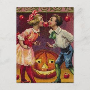 Postal Pareja Vintage Halloween