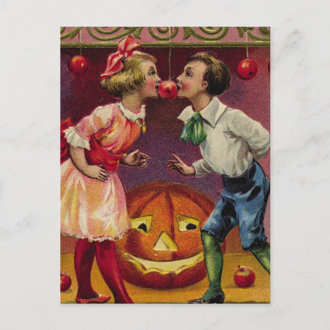 Postal Pareja Vintage Halloween (Anverso)