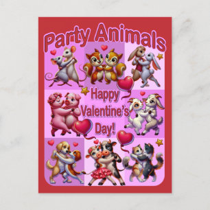 Postal Parejas bailarinas el día de San Valentín "Animale