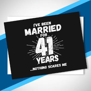 Postal Parejas Casadas 41 Años Divertido Aniversario 41