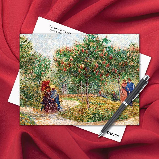 Postal Parejas de Courting Garden Vincent van Gogh (Subido por el creador)