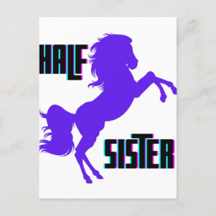 Postal Parentesco De Pony Púrpura De Mitad De Hermandad
