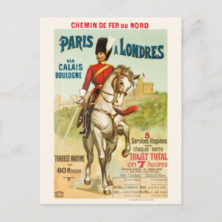Postal Paris à Londres Vintage Poster 1890s