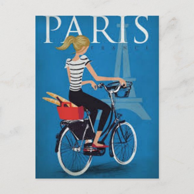 Postal París à Vélo (Anverso)
