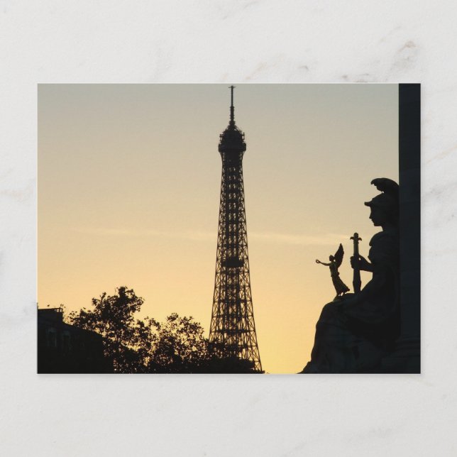 Postal París al atardecer (Anverso)
