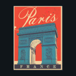 Postal París Arc de Triomphe Francia Viaje vintage<br><div class="desc">Paris Arc de Triomphe Francia Viaje con tarjeta postal</div>