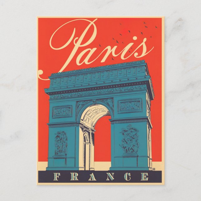 Postal París Arc de Triomphe Francia Viaje vintage (Anverso)