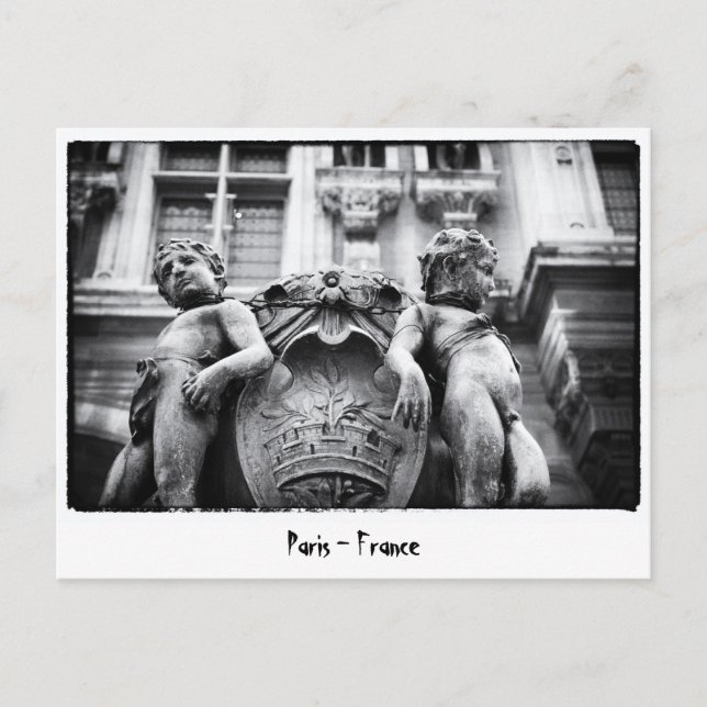 Postal París - Arte bohemio, estatuas, Francia (Anverso)