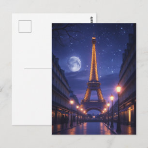 Postal París bajo la luz de la luna – Noche romántica de 