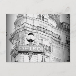 Postal Paris, Black and White Vintage View Post-Card