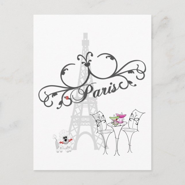 Postal Paris Cafe Postcard (Anverso)