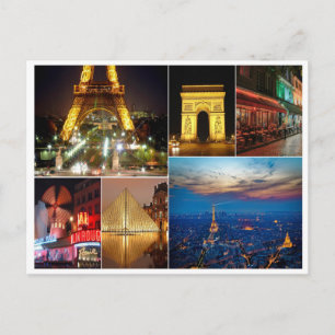 Postal París collage francia ciudad de viajes paisaje