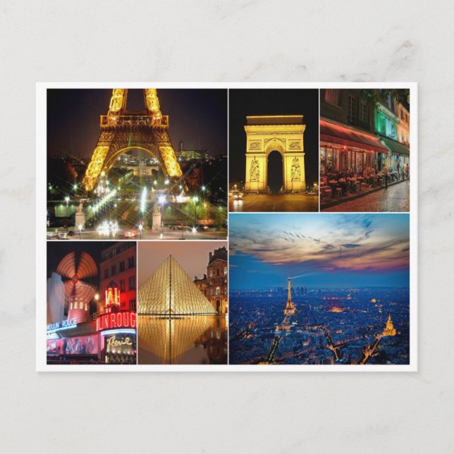 Postal París collage francia ciudad de viajes paisaje (Anverso)