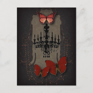 Postal parís de mariposa de gótico de vapor vintage