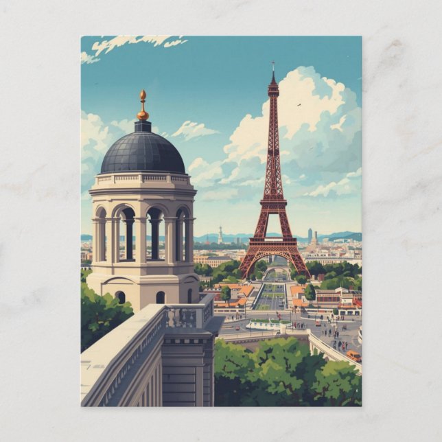 Postal Paris Eiffel Tower (Anverso)