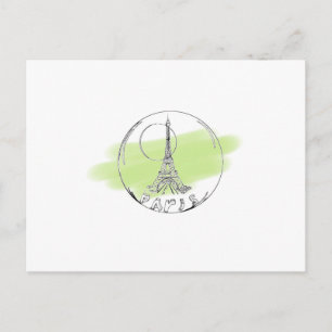Postal parís en una bola de vidrio