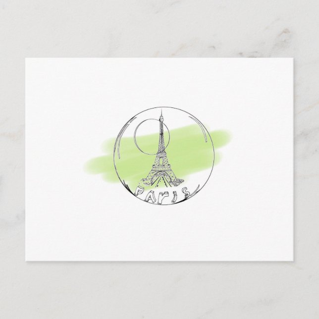 Postal parís en una bola de vidrio (Anverso)