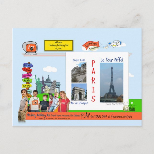 Postal ¡París es la ciudad de la luz! (Anverso)