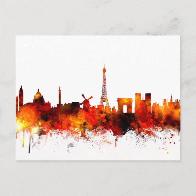 Postal Paris France Skyline (Anverso)