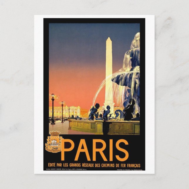 Postal Paris France Vintage (Anverso)