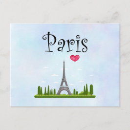 Postal París francés con Torre Eiffel