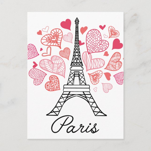 Postal París, Francia amor (Anverso)
