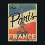 Postal París, Francia - Bandera<br><div class="desc">Anderson Design Group es una firma de diseño y ilustracion galardonada en Nashville,  Tennessee. El fundador Joel Anderson dirige un equipo de artistas talentosos para crear arte poster original que se parece a las estampas publicitarias tradicionales de los años 20 a los 60.</div>