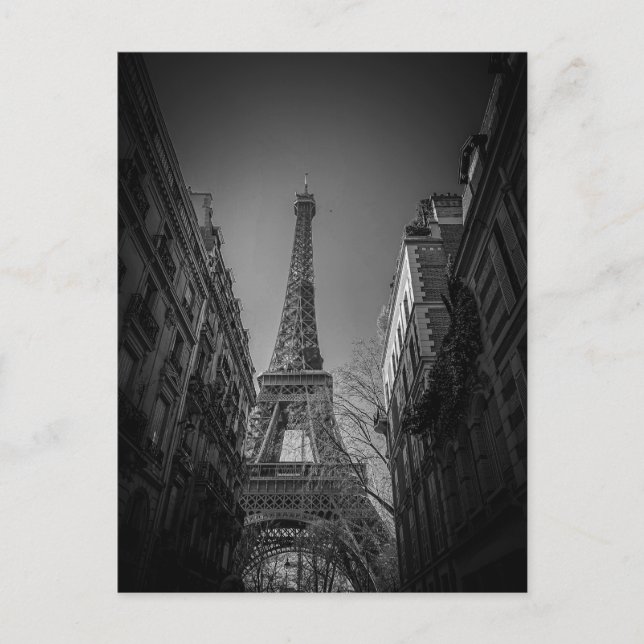 Postal parís francia blanco y negro (Anverso)