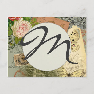 Postal París Francia Collage de arte antiguo Eiffel Franc