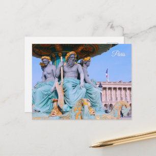 Postal París. Francia. Plaza de la Concordia