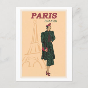 Postal París Francia Retro de moda de viajes