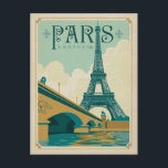 Postal París Francia - Torre Eiffel<br><div class="desc">Anderson Design Group es una firma de diseño y ilustracion galardonada en Nashville,  Tennessee. El fundador Joel Anderson dirige un equipo de artistas talentosos para crear arte poster original que se parece a las estampas publicitarias tradicionales de los años 20 a los 60.</div>
