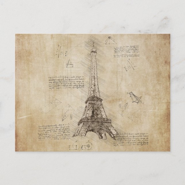 Postal París Francia - Torre Eiffel (Anverso)