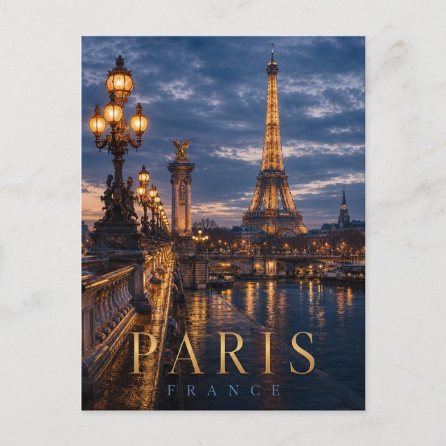 Postal Paris Francia Torre Eiffel REALMS (Anverso)