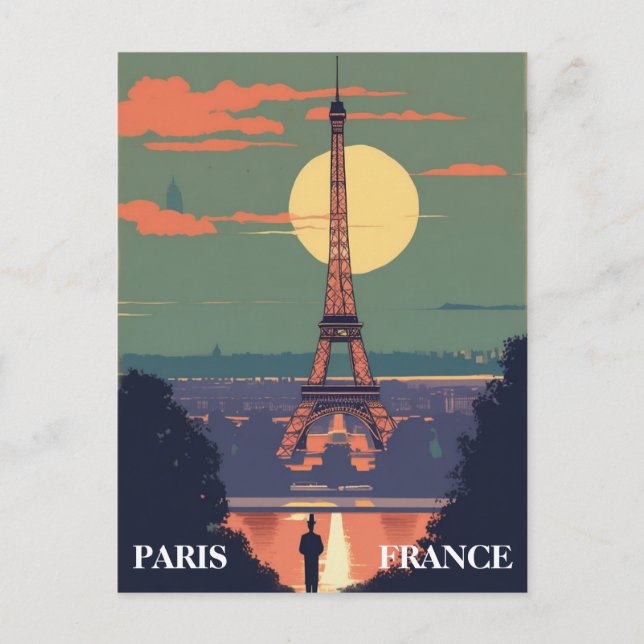 Postal París Francia Torre Eiffel Viajes Arte (Anverso)