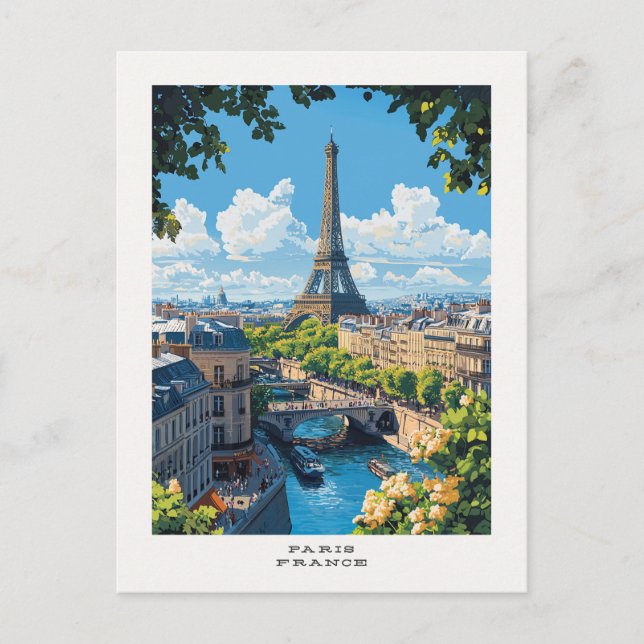 Postal Paris Francia Travel Postcard (Anverso)