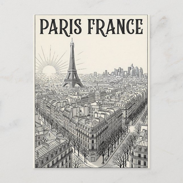 Postal París Francia Viaje  (Anverso)