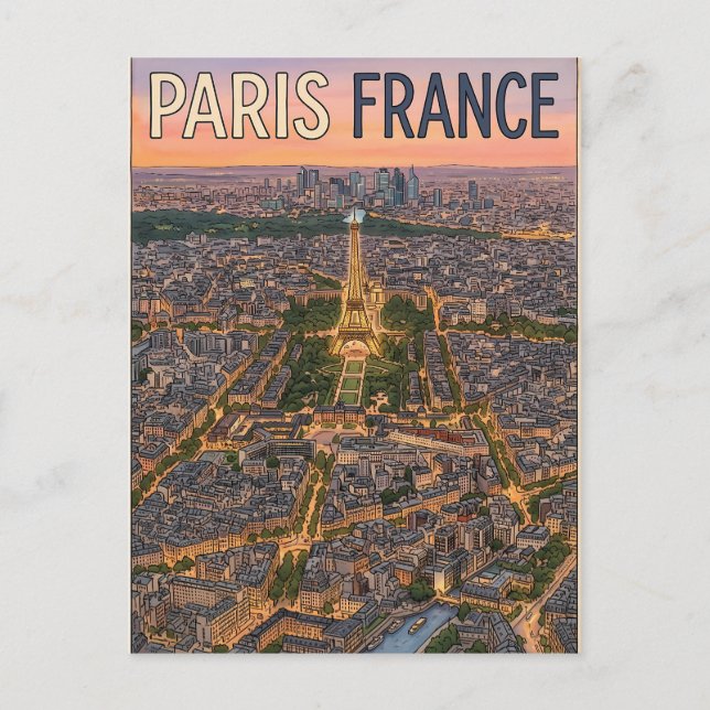 Postal París Francia Viaje  (Anverso)