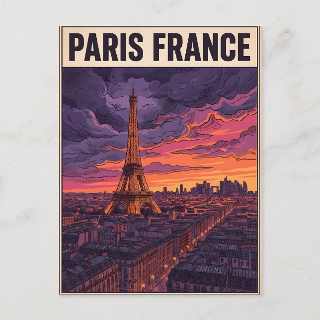 Postal París Francia Viaje  (Anverso)