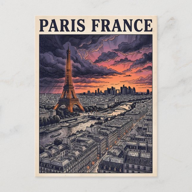 Postal París Francia Viaje  (Anverso)