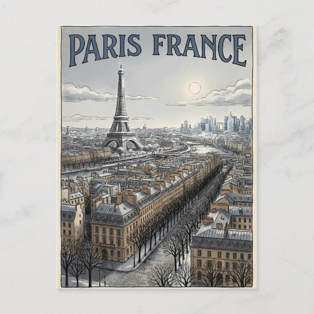 Postal París Francia Viaje  (Anverso)