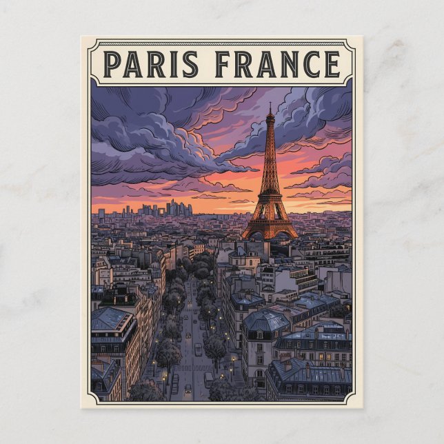 Postal París Francia Viaje  (Anverso)