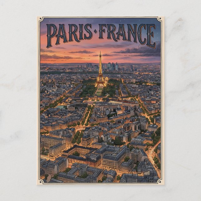 Postal París Francia Viaje  (Anverso)