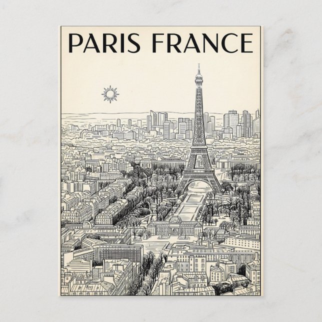 Postal París Francia Viaje  (Anverso)