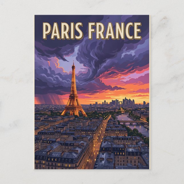 Postal París Francia Viaje  (Anverso)