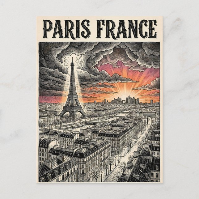 Postal París Francia Viaje  (Anverso)